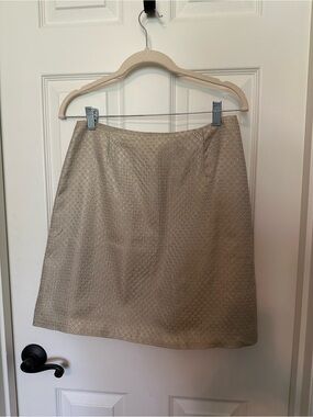 Cache Skirt Metallic Neutral Office Career Dressy Date Cocktail Party Boho